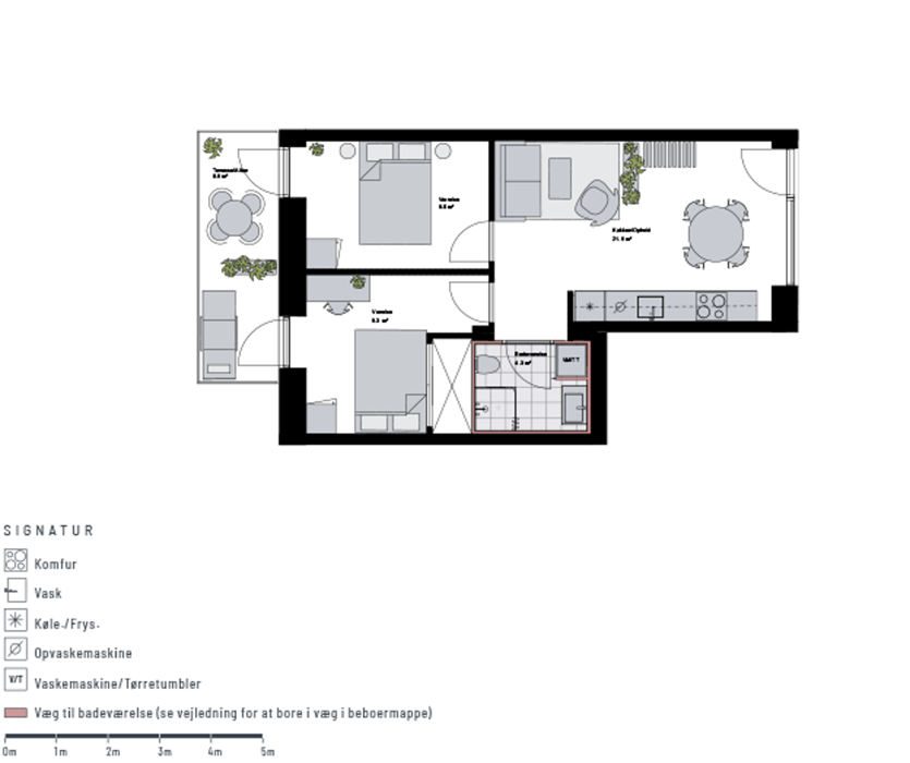 Moderne 3-værelses lejlighed i Risskov  12